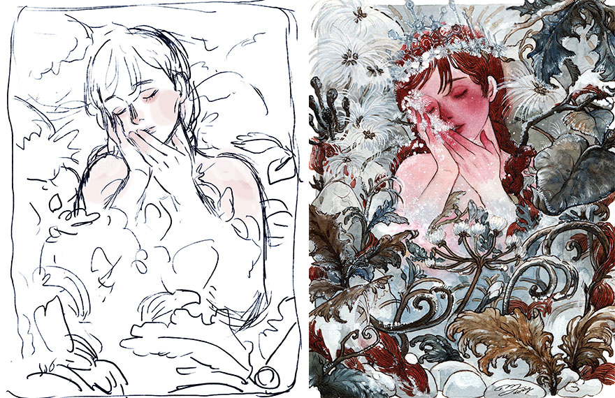Sketch vs. Final Artwork