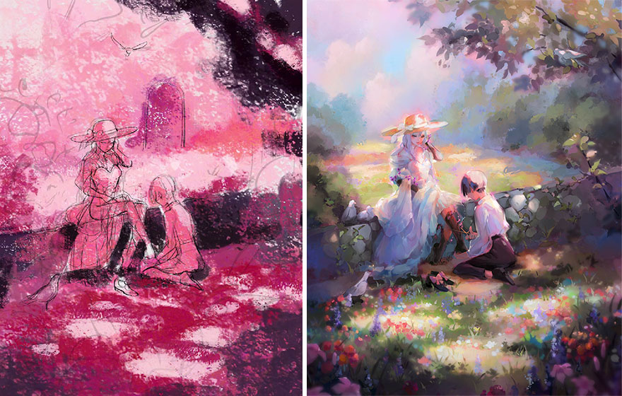 Sketch vs. Final Artwork