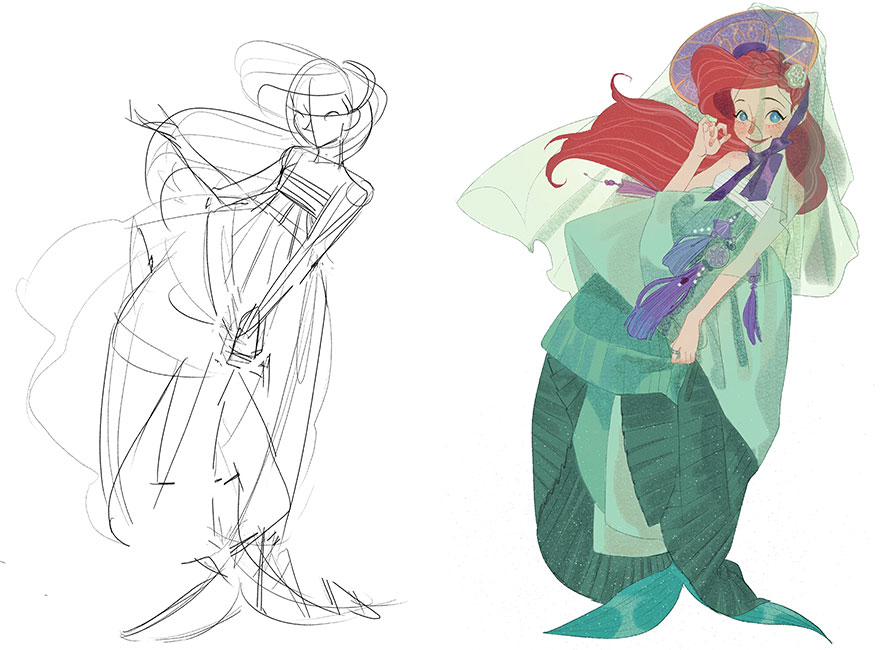 Sketch vs. Final Artwork