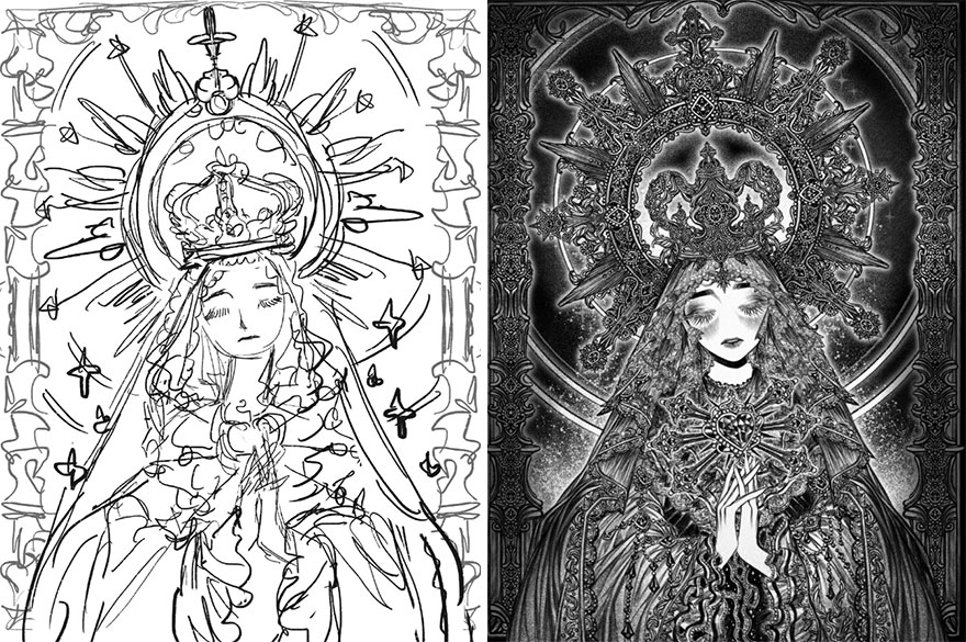 Sketch vs. Final Artwork
