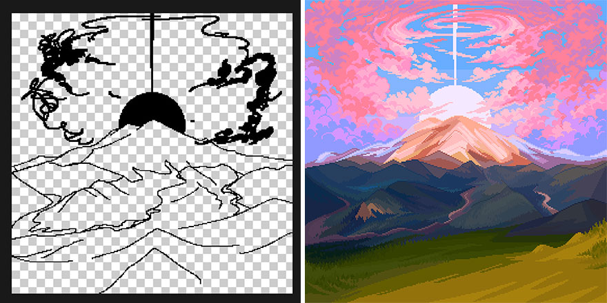 Sketch vs. Final Artwork