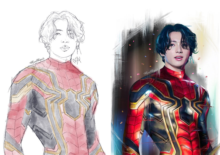 Sketch vs. Final Artwork