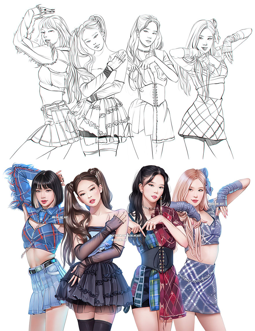 Sketch vs. Final Artwork