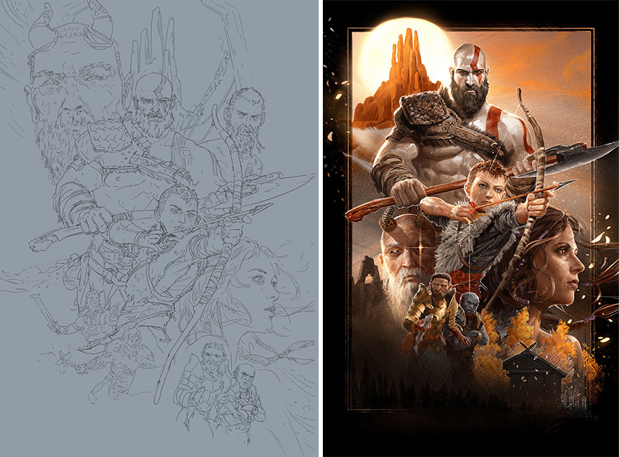 Sketch vs. Final Artwork