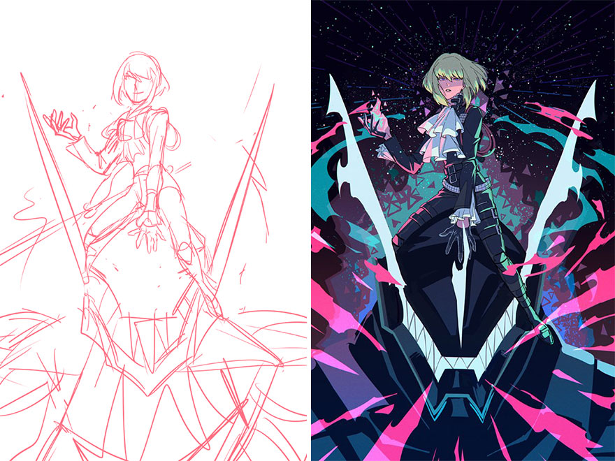 Sketch vs. Final Artwork
