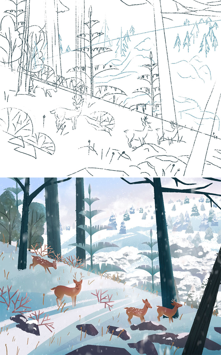 Sketch vs. Final Artwork