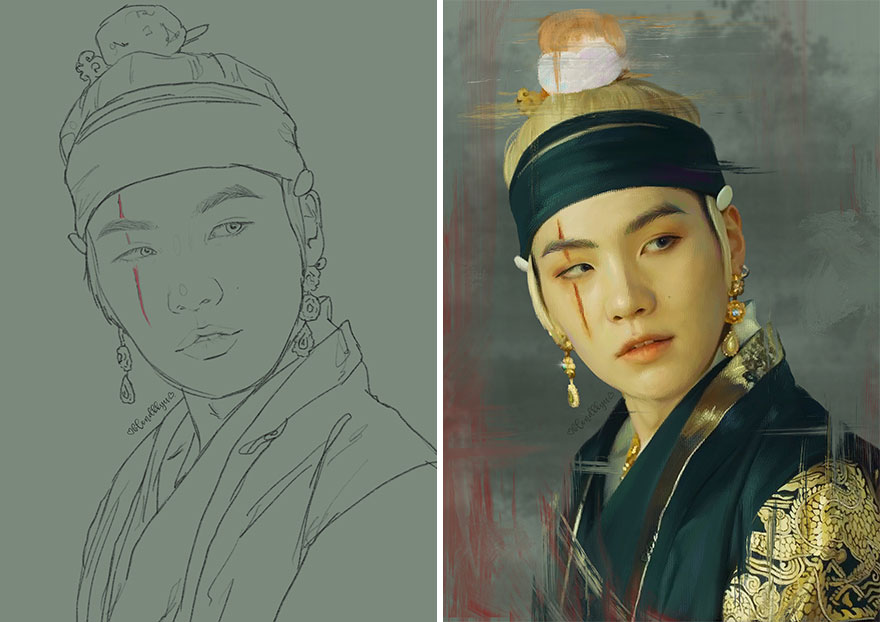 Sketch vs. Final Artwork