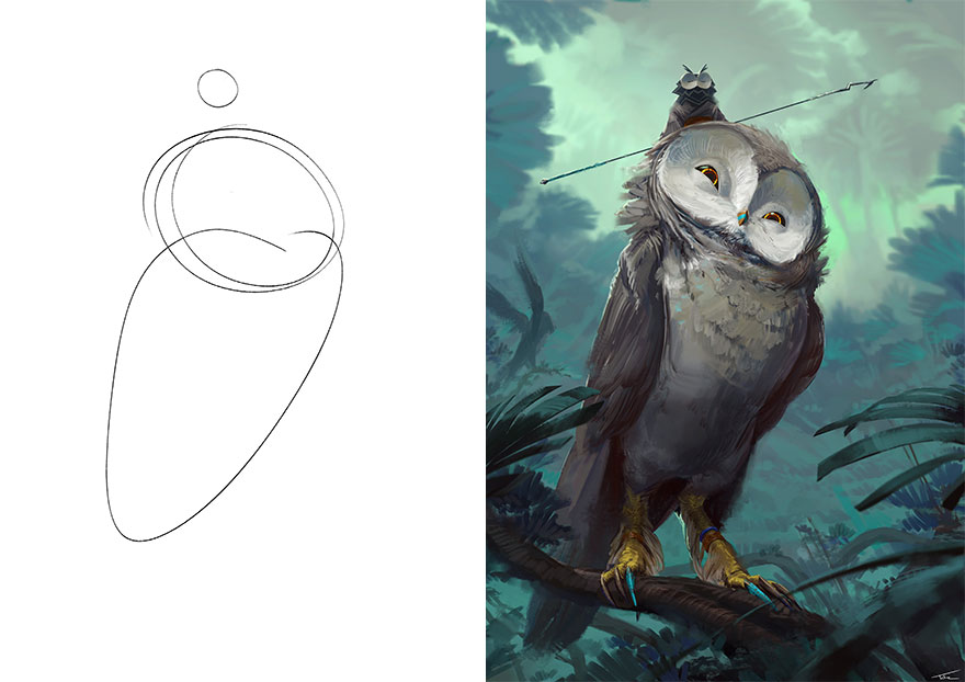 Sketch vs. Final Artwork