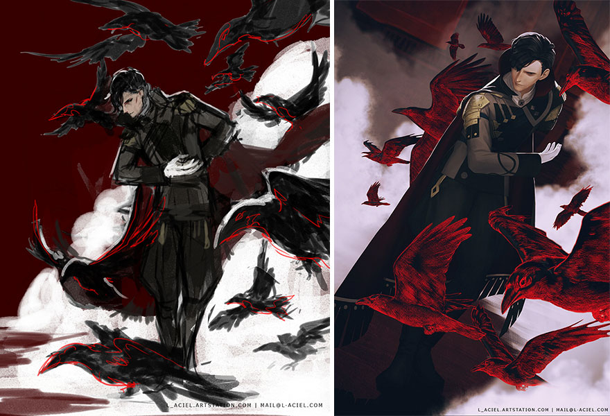 Sketch vs. Final Artwork