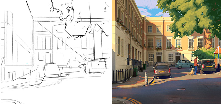 Sketch vs. Final Artwork