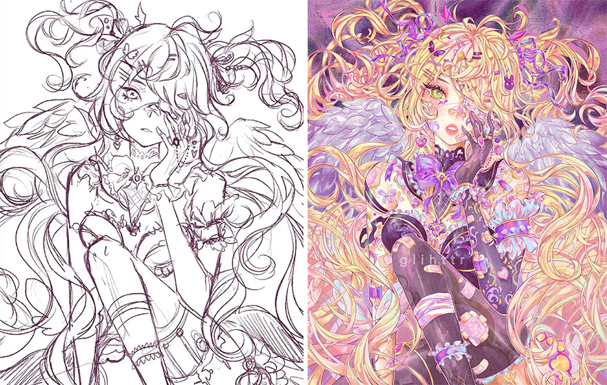 Sketch vs. Final Artwork