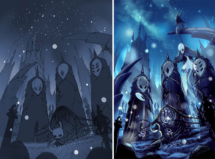 Sketch vs. Final Artwork