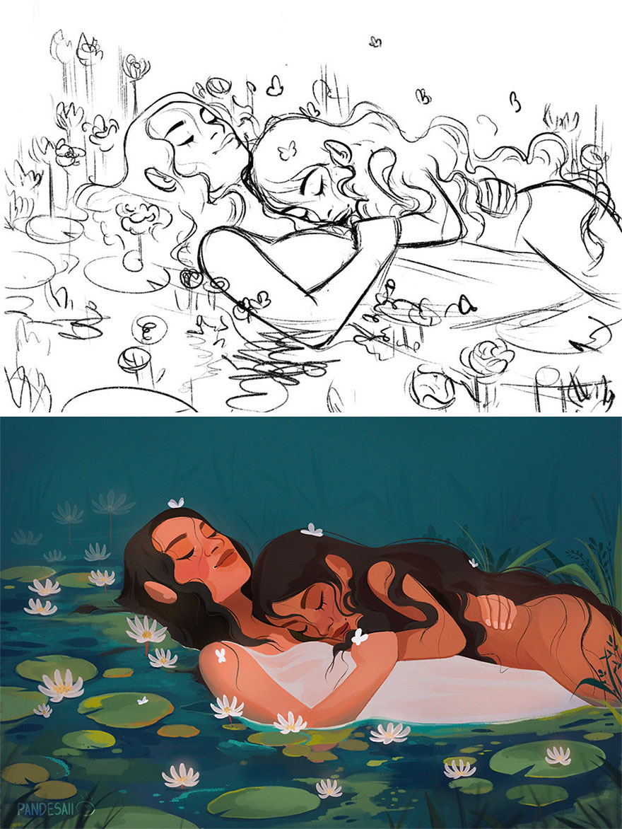Sketch vs. Final Artwork