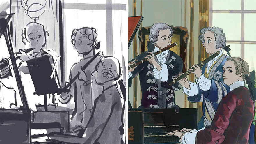 Sketch vs. Final Artwork