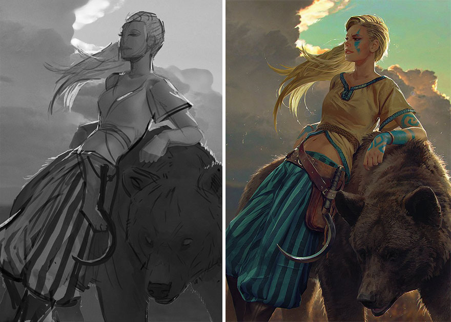 Sketch vs. Final Artwork