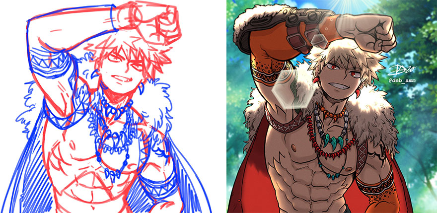 Sketch vs. Final Artwork