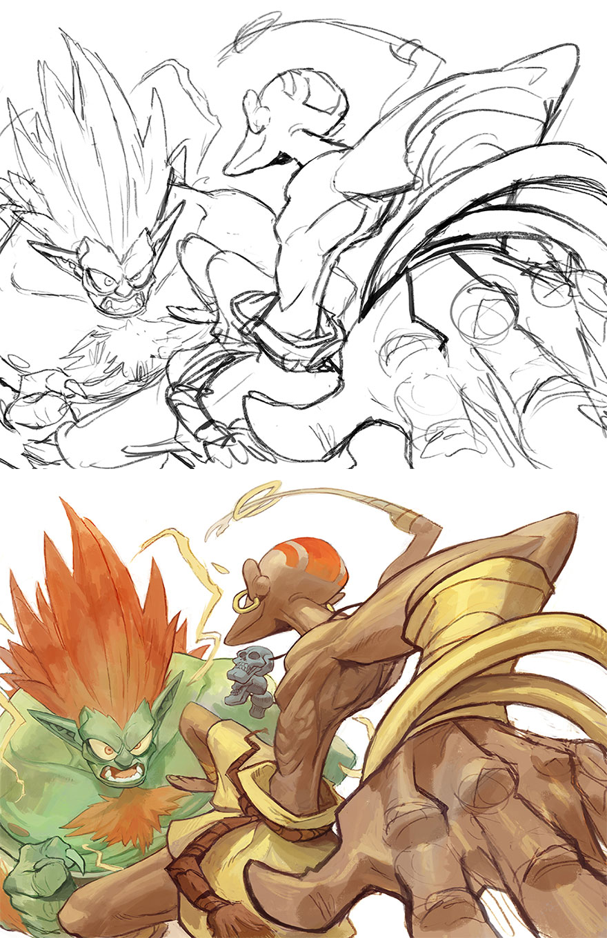 Sketch vs. Final Artwork