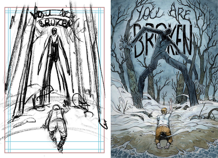 Sketch vs. Final Artwork