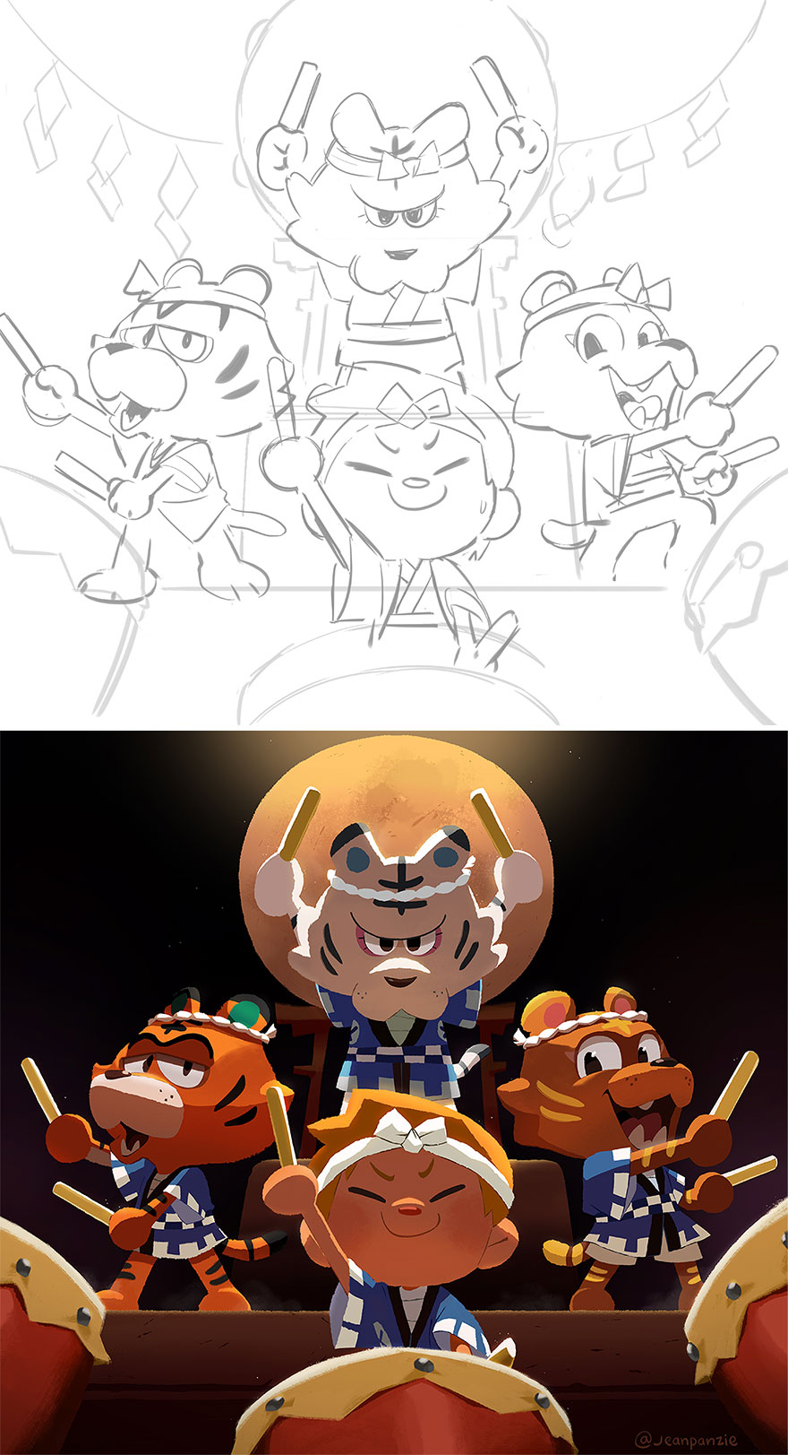 Sketch vs. Final Artwork