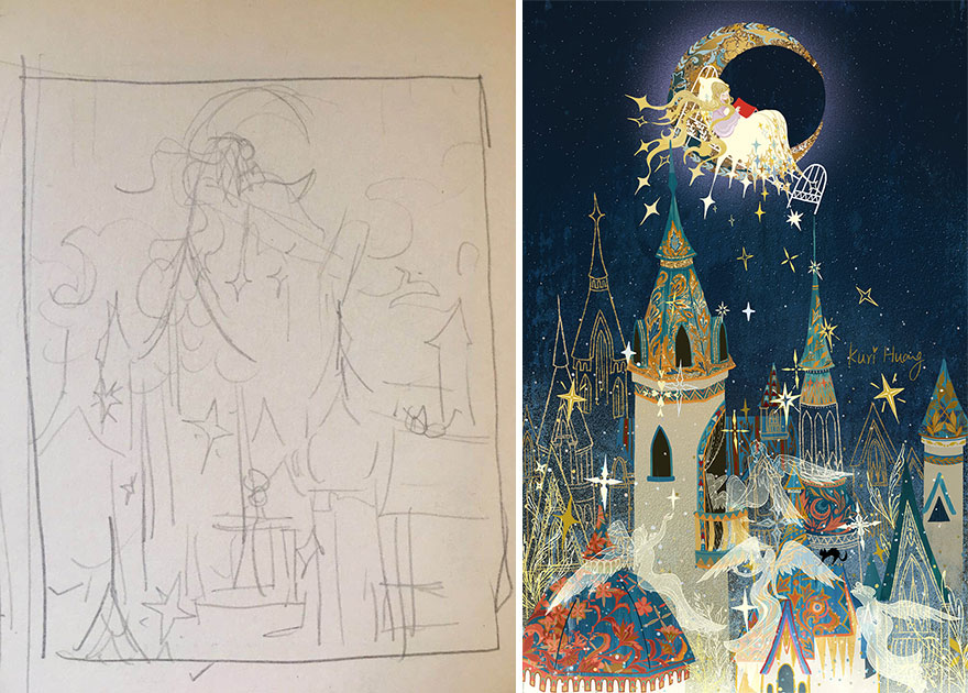 Sketch vs. Final Artwork