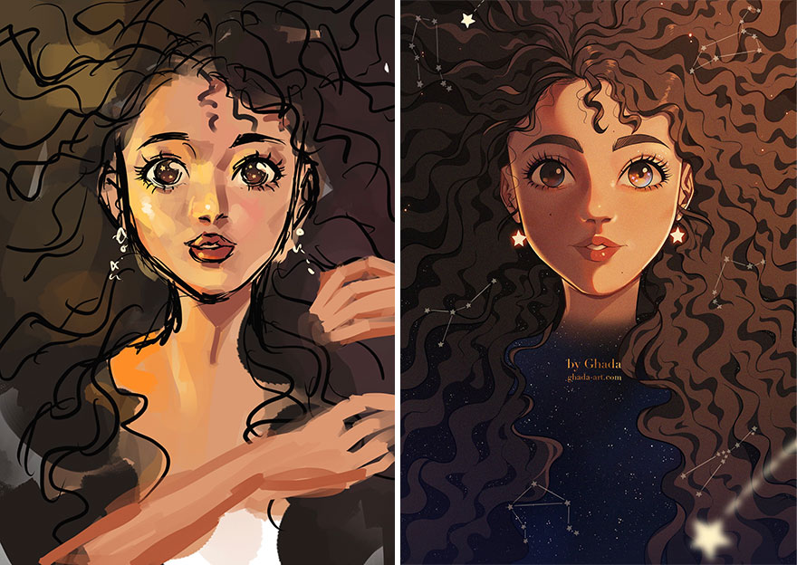 Sketch vs. Final Artwork