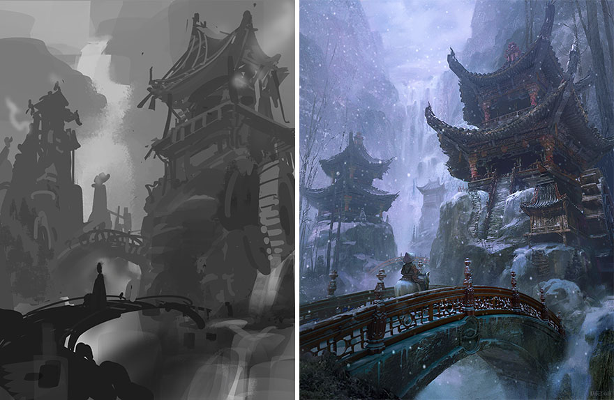 Sketch vs. Final Artwork