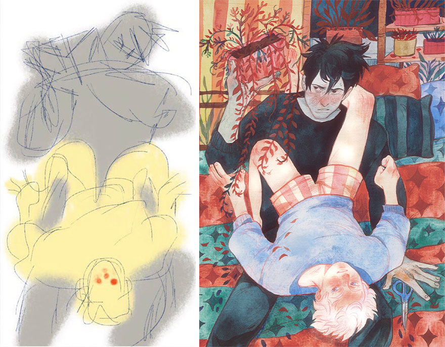 Sketch vs. Final Artwork