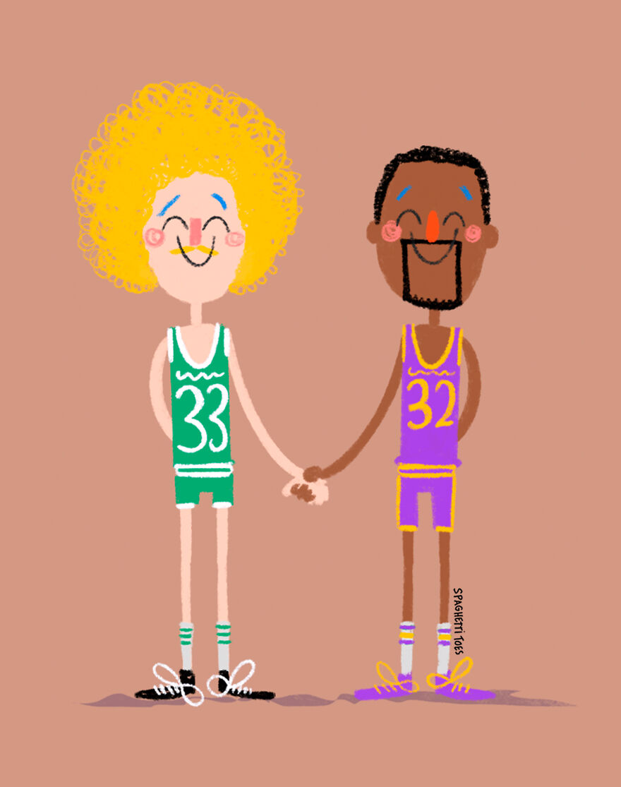 Larry Bird And Magic Johnson