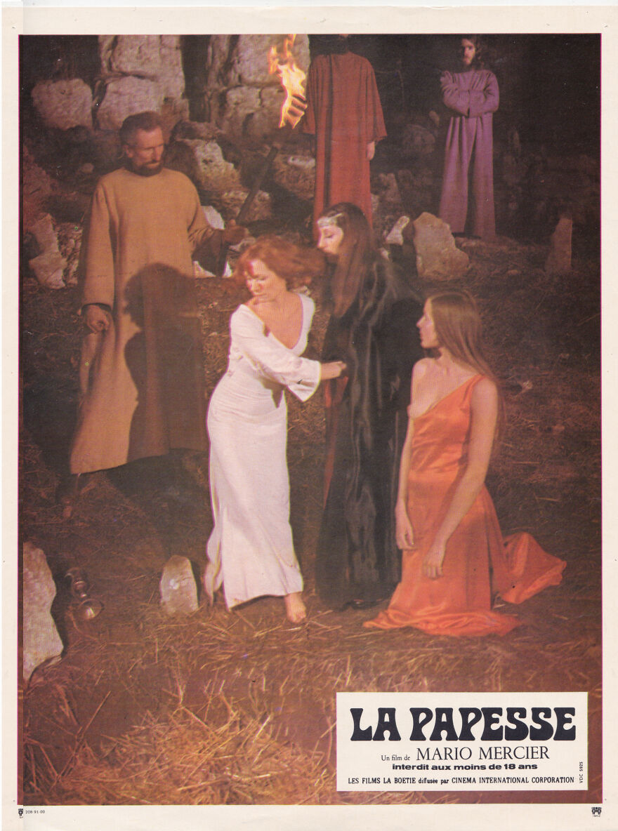 Mario Mercier Vintage Lobby Card For "La Papesse" 1975