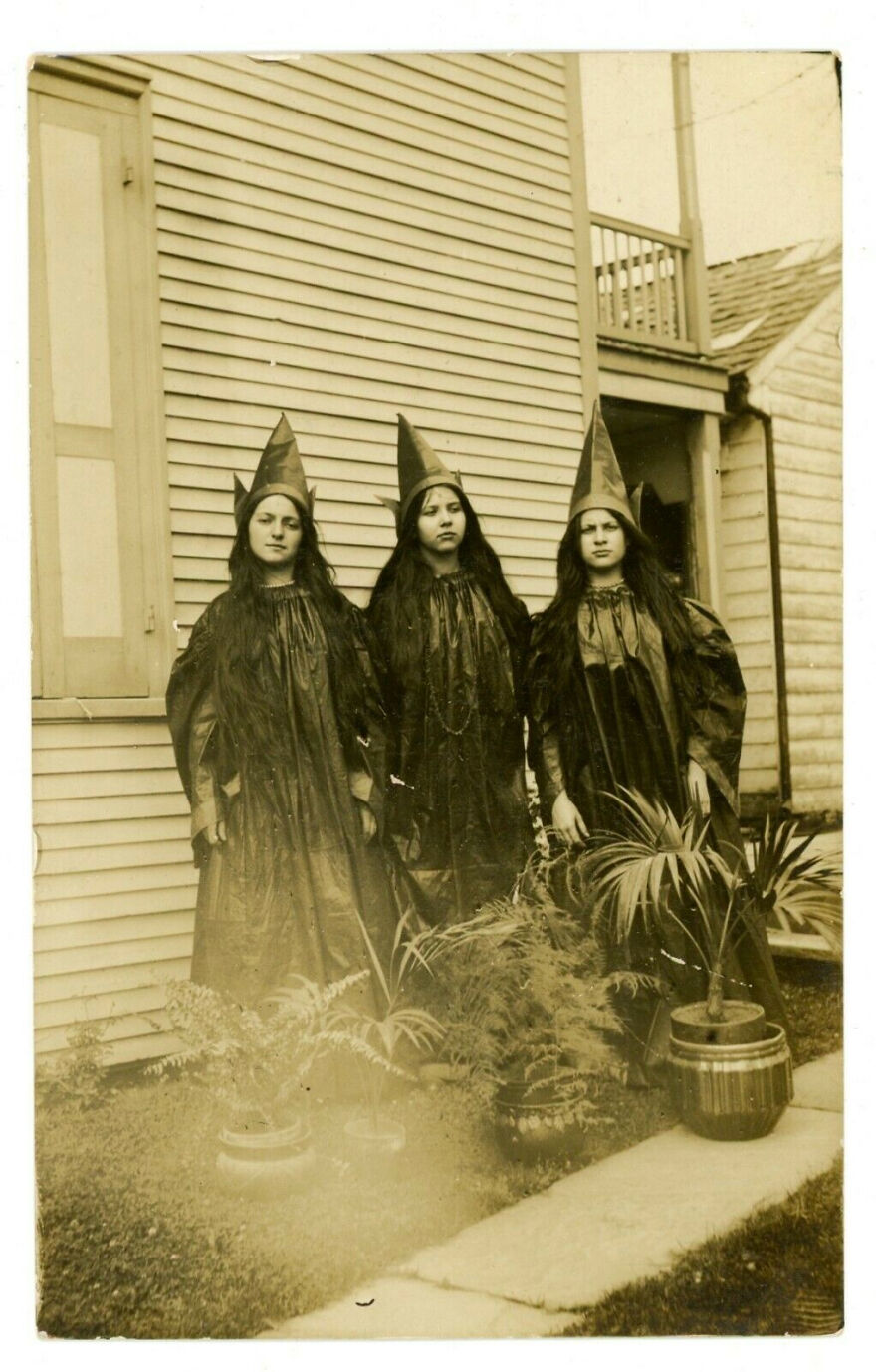 Vintage Snapshot Circa 1930's 'Three Witches"