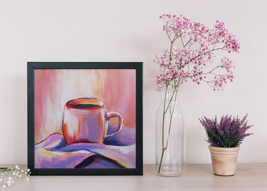 Abstract Acrylic Painting Of Coffee - Interior Poster Option