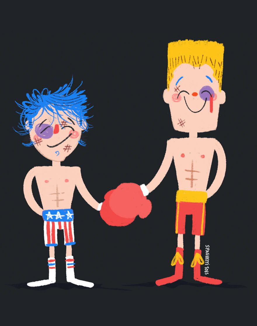 Rocky And Drago From "Rocky Iv"