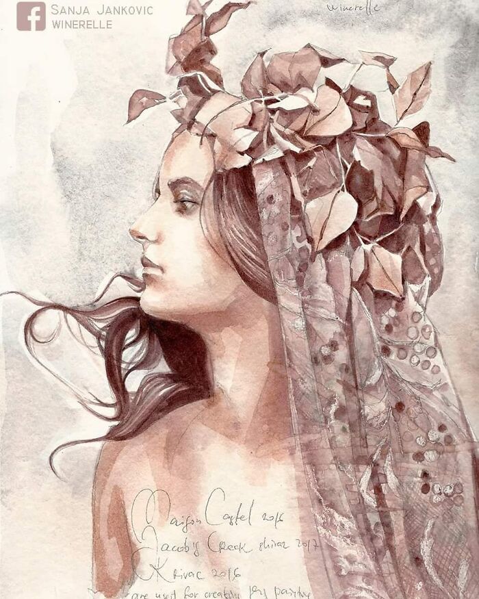 Serbian Artist Sanja Jankovic Turns Wine Into Art