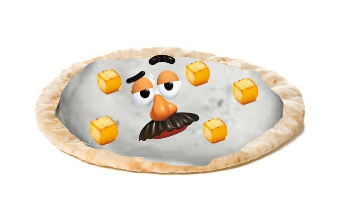 There's A Pizza Place Near Me Called Azzip And One Of The Pizzas Is Called Potato Head Soo Ya