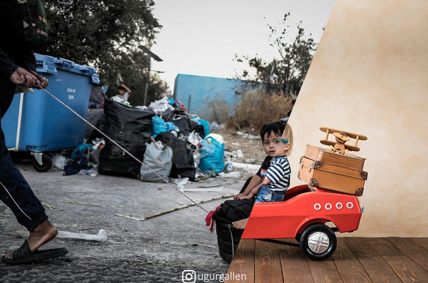 I Show The Contrast Between The Two Worlds That We Currently Live In By Combining Photos