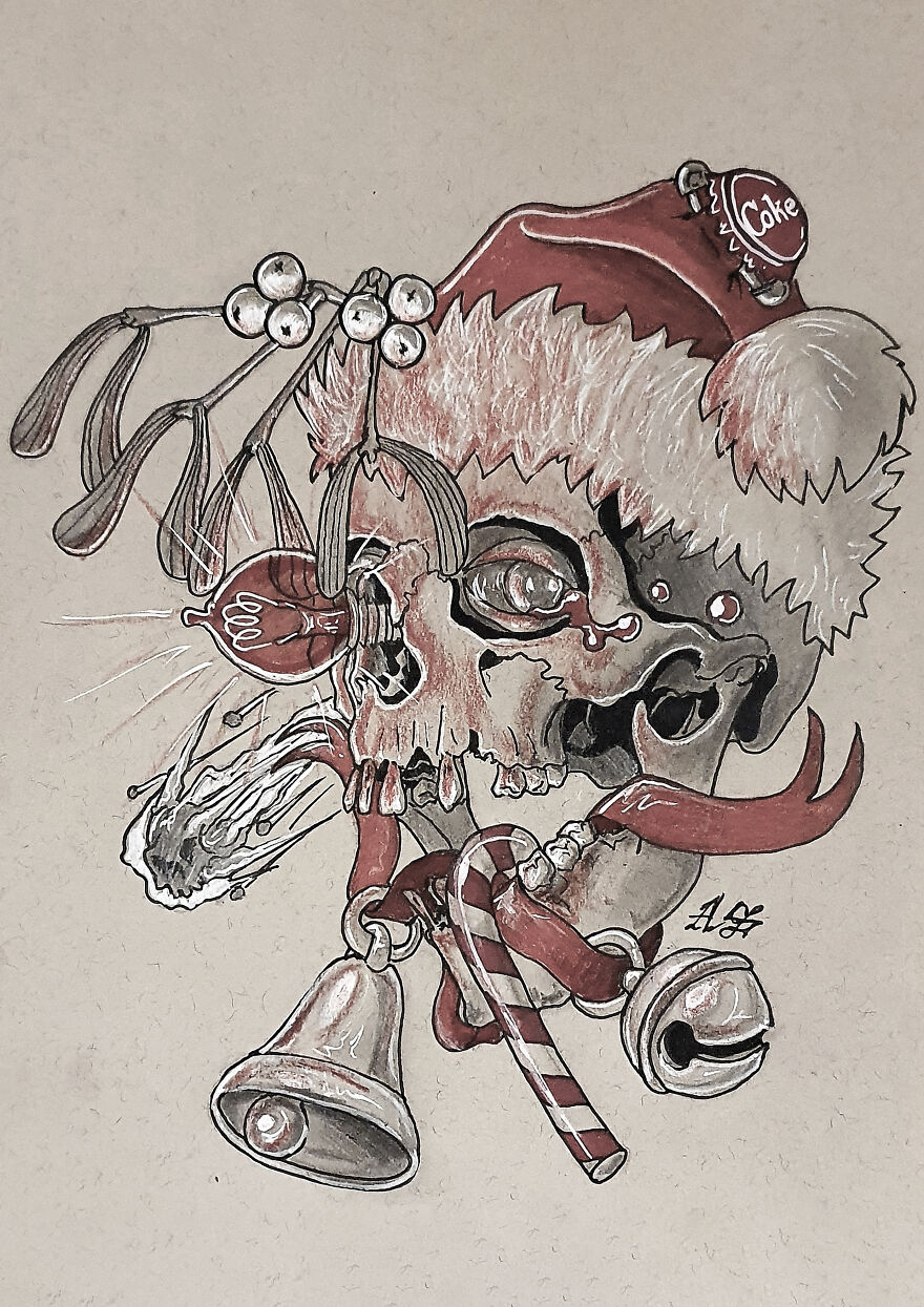 Christmas (Just Loads Of Christmas Stuff, Mistletoe, Christmas Ornaments, Star Of Bethlehem, Cola Bottle Cap And A Santa Hat Instead Of Crown)