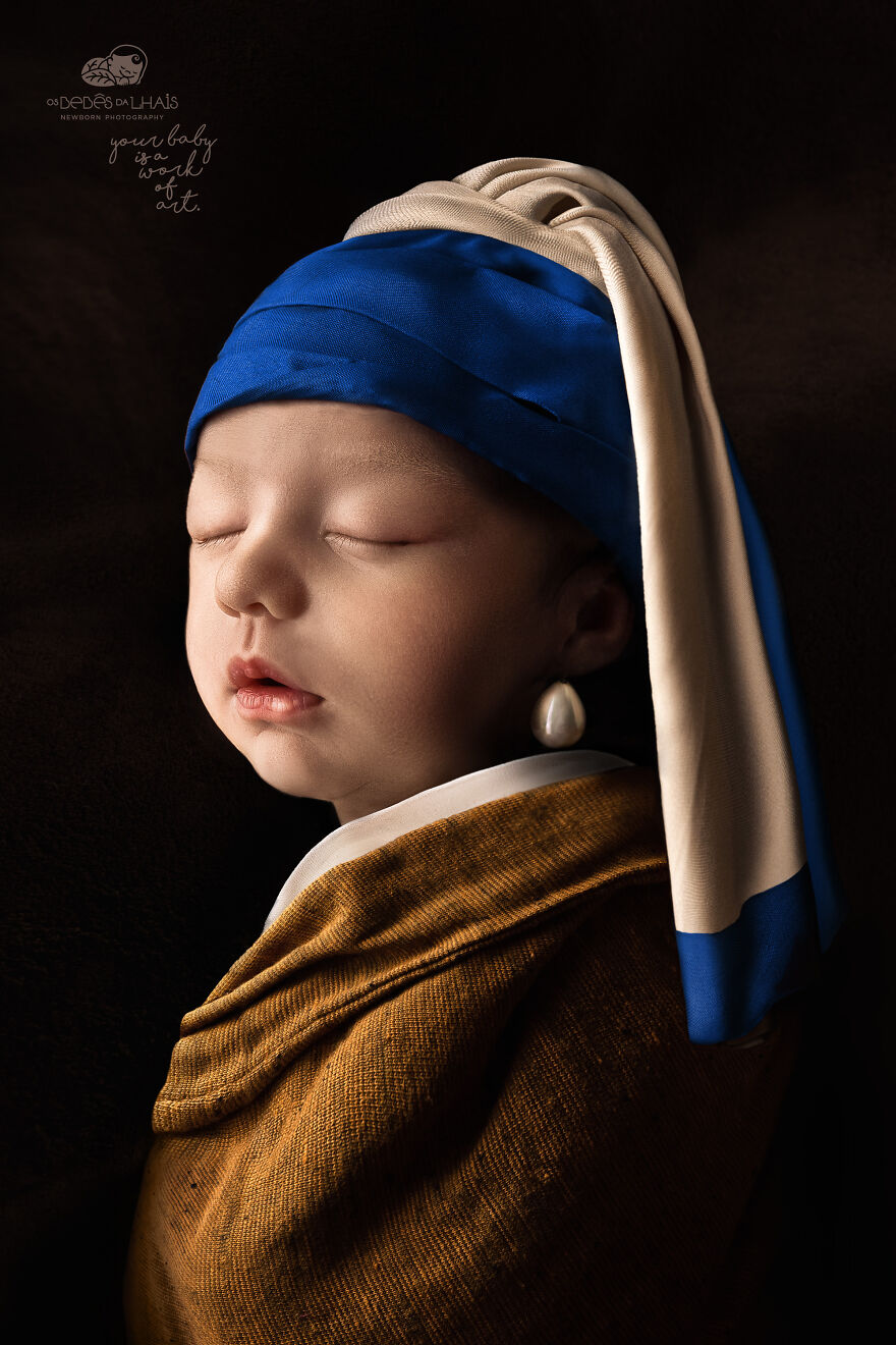 For His Newborn Daughter's Photoshoot, This Dad Recreated Famous Paintings He And His Wife Love For His Newborn Daughter's Photoshoot, This Dad Recreated Famous Paintings He And His Wife Love