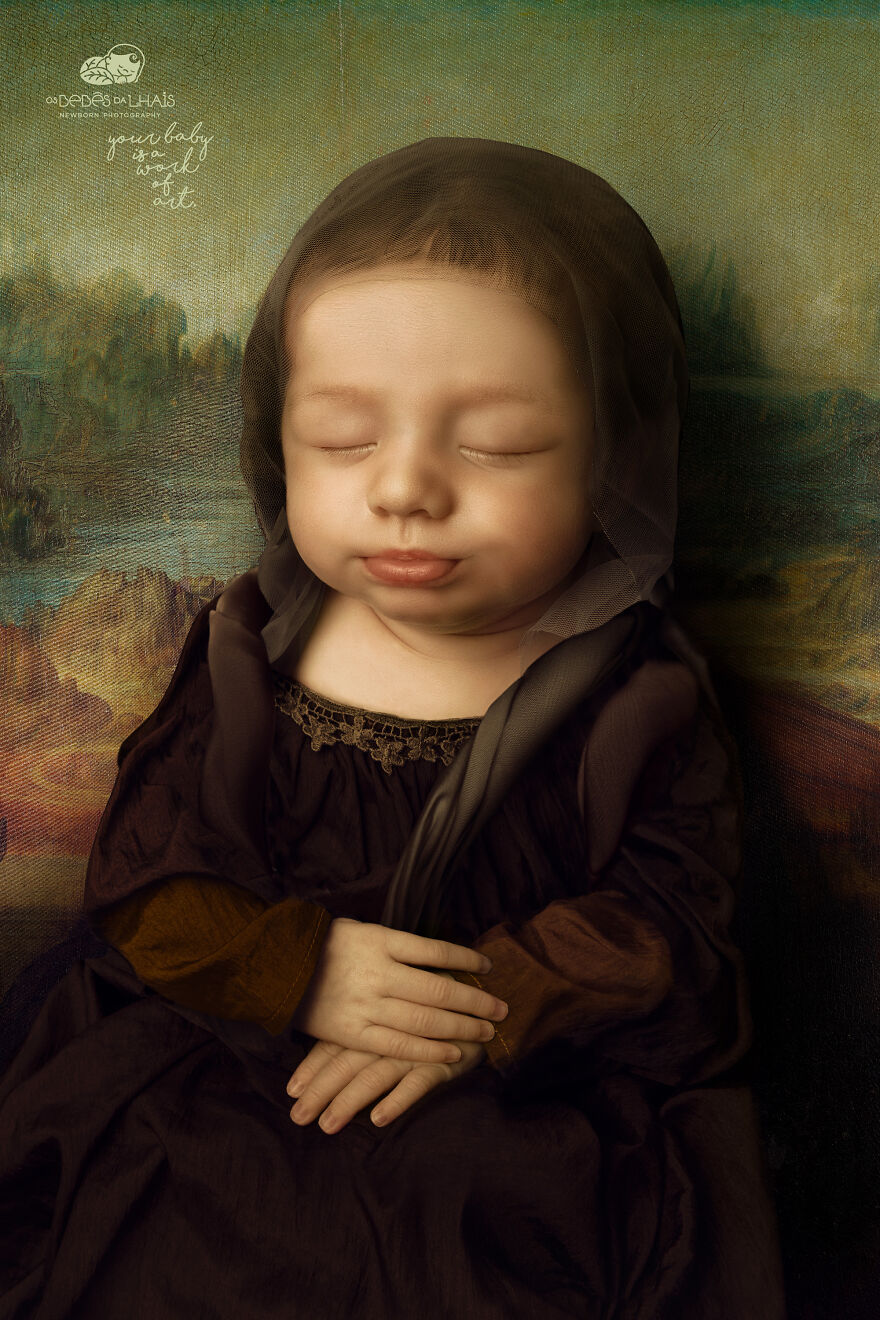 For His Newborn Daughter's Photoshoot, This Dad Recreated Famous Paintings He And His Wife Love