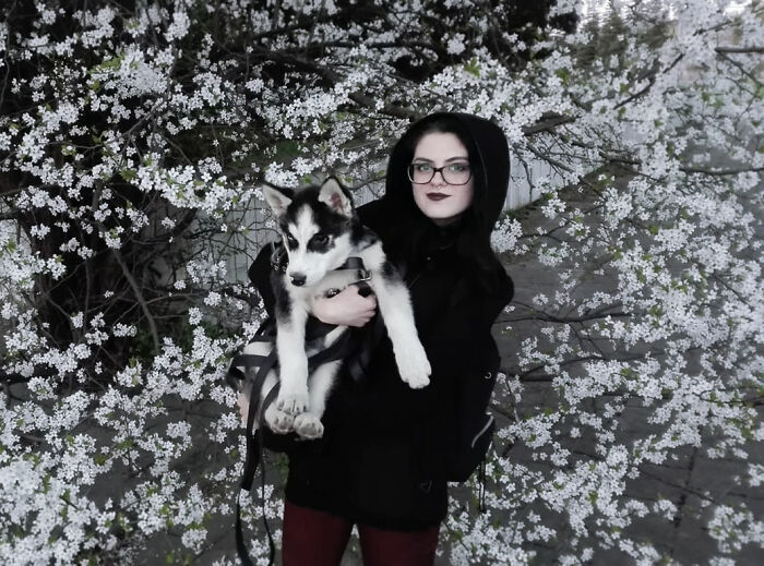 Baby Loki And Me. One Of The Hundreds Of Pictures Where He Isn't Moving Like A Maniac