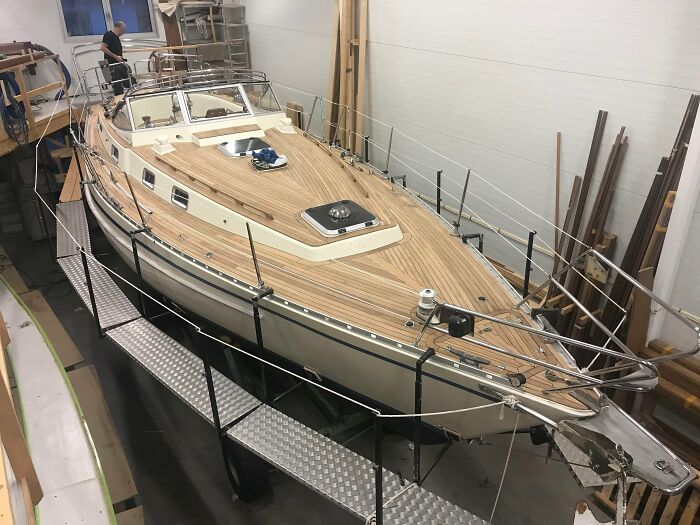 Here’s The Finished Teak Deck On A Forgus 36 That My Father And I Have Been Working On. Some Of You Wanted To See It. Enjoy!