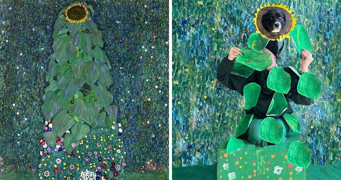 Sunflower, 1907 By Gustav Klimt vs. Sunflower, 2021