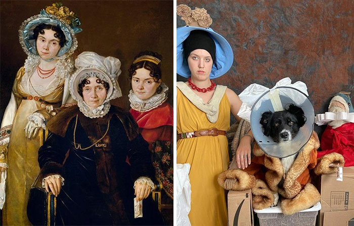 Portrait Of Madame De Tangry And Her Daughters, 1812 By Jacques Louis David vs. Portrait Of Sir Dorman And His Children, 2020