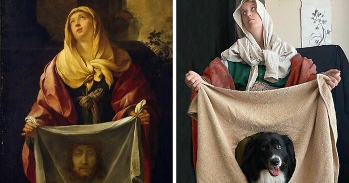 Artist And Her Dog Team Up To Recreate Famous Paintings And Have Some Fun During The Pandemic (50 Pics)