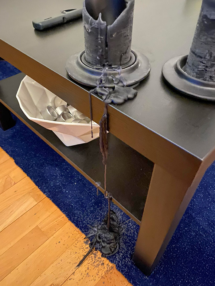 My Candle Had An Accident On My New Carpet