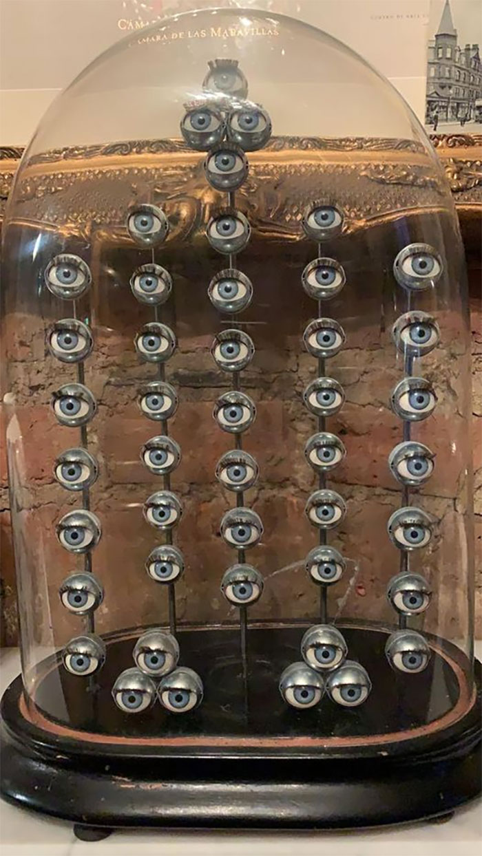 I Bought This In A Flea Market In Paris I Fell In Love With It, It’s Victorian Glass Dolls Eyes....managed To Get It Back On The Eurostar To London Intact, But The Glass Got Broken Last Year At The Back Which Was A Big Shame, But It Doesn’t Show Too Much!