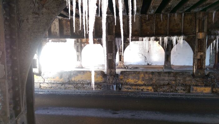 Bridge Icicles In Chicago