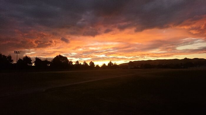 Sunset While Taking The Dogs For A Walk