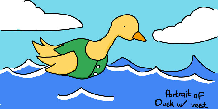 Portrait Of Duck With Vest By Thatonegay