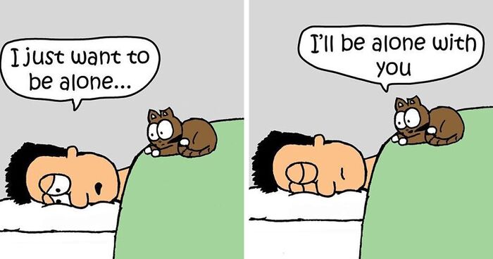Artist Sums Up Life With A Cat In 30 Comics