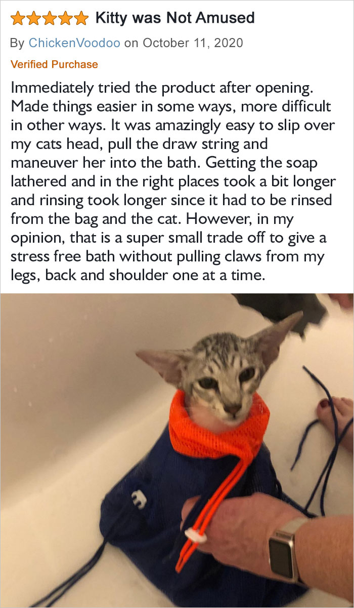 That Is A Super Small Trade Off To Give A Stress Free Bath Without Pulling Claws From My Legs, Back And Shoulder One At A Time
